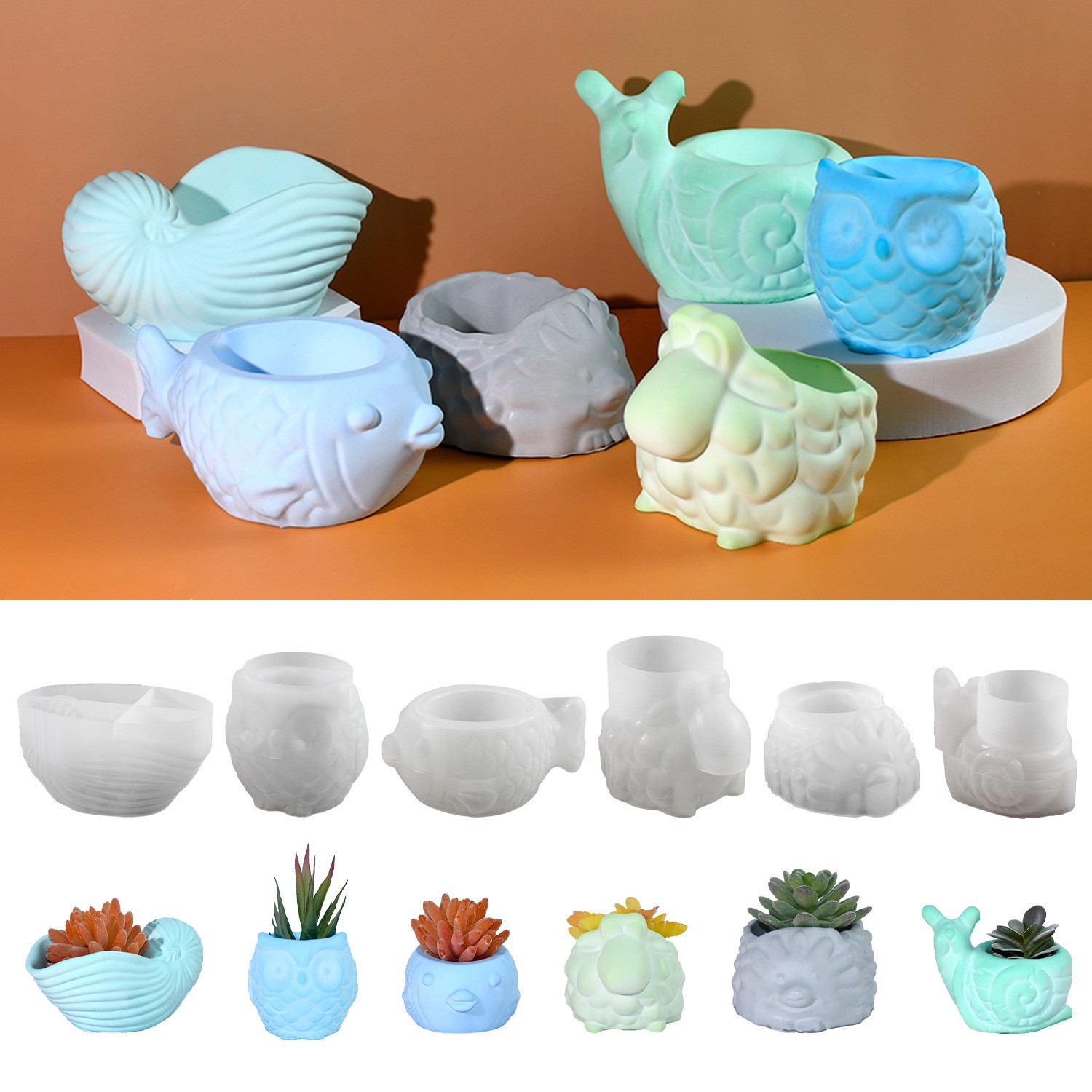 Potsticker Mold - 3D Dier Bloempot Siliconen Mal DIY