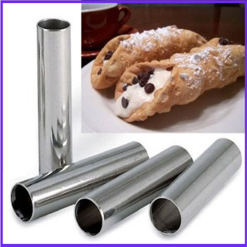 Danish Pancake Pan - Alluminum Cannoli Vormen, 4 Buizen/Packs Cannolo