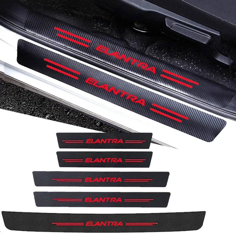 Crepe Pan Carbon - Auto Voor Achter Deurdrempel Sill Bescherm