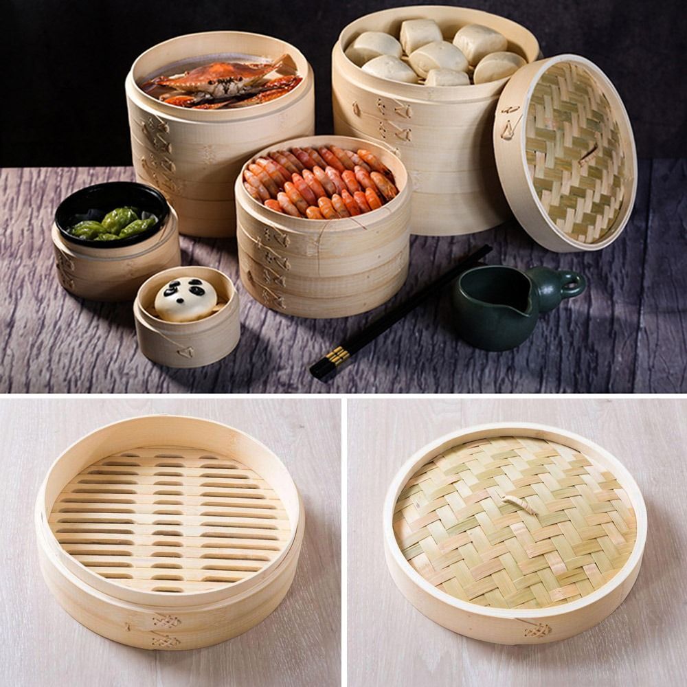 Bao Steamer Bamboo - Chinese Stoomboot Bamboe Stoomboot Met Deksel