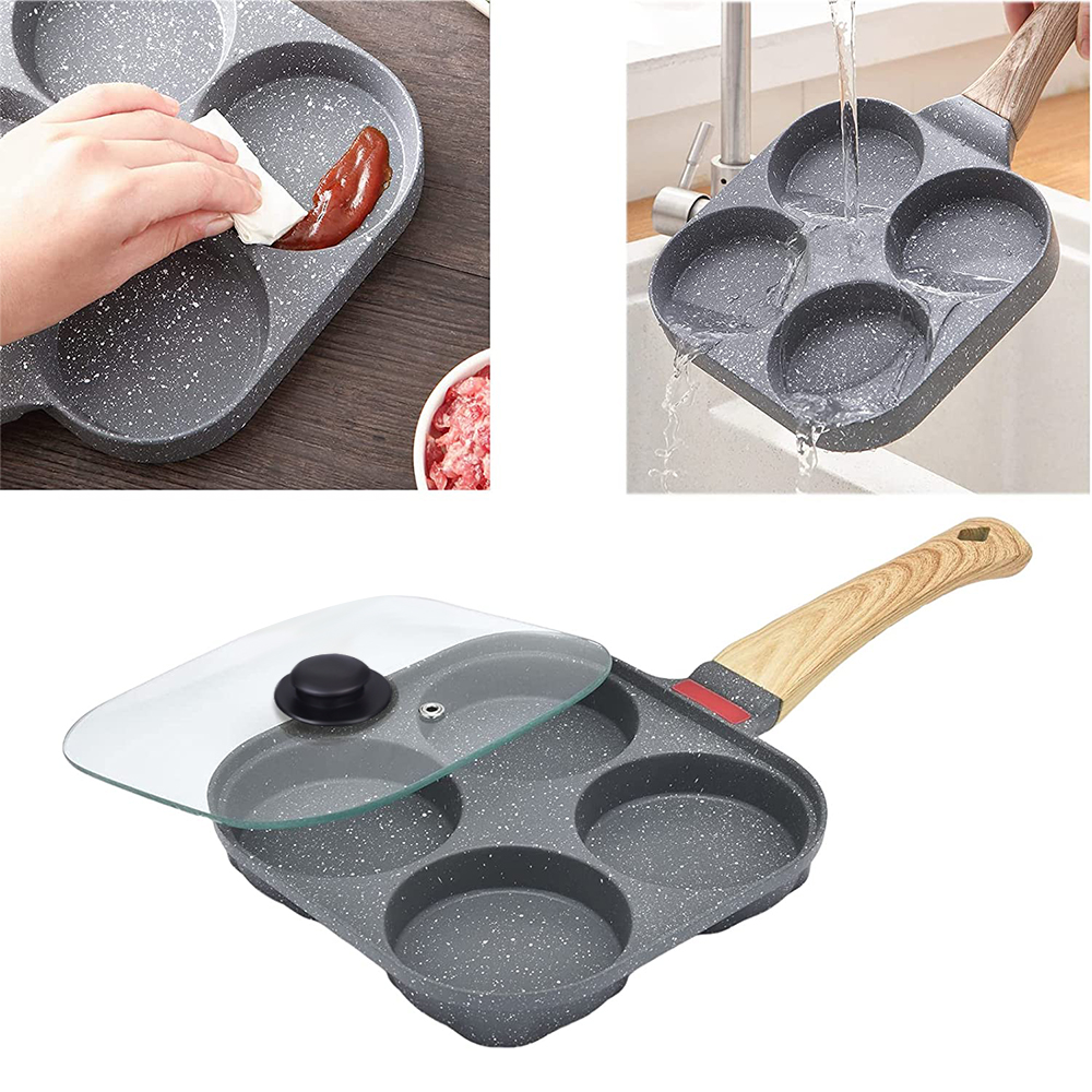 Anti-aanbak 4-kopjes eierkoeke - Mini Pancake Griddle recensie en prijs